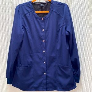 Elle Medium Snap Front Warm-Up Solid Scrub Jacket